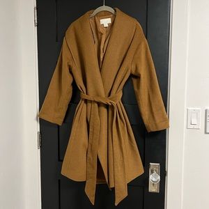 H&M Conscious Size 10 Brown / Tan Tie Coat